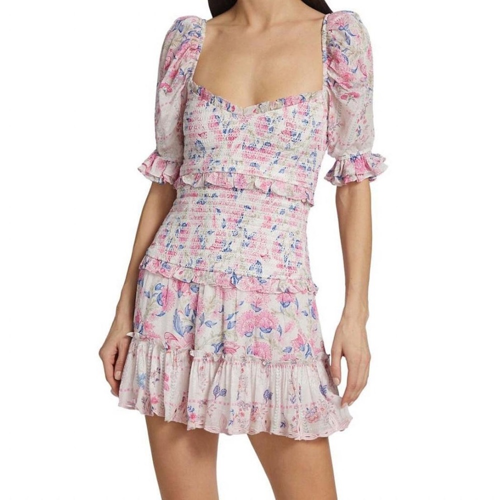 HEMANT & NANDITA Pink Floral Mini Dress